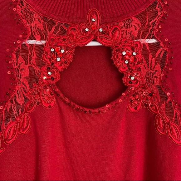 Vintage Boston Proper Lace Top Long Sleeve Western Size Medium - Picture 6 of 11